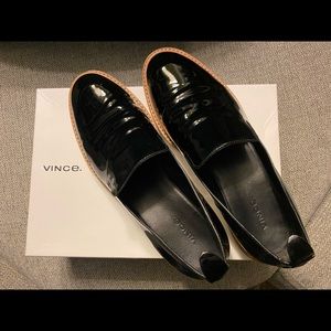 Vince Sanders Patent Leather Platform Slip On Sneakers